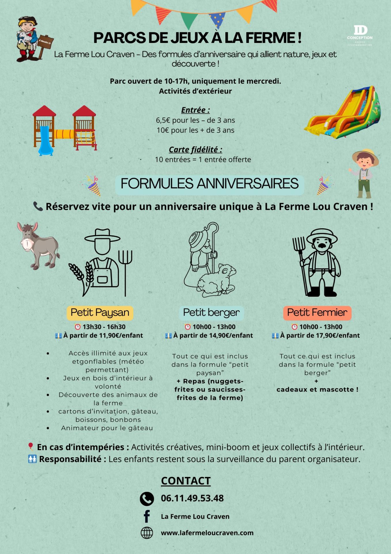 Parc enfant avec anniversaire (uniquement le mercredi)